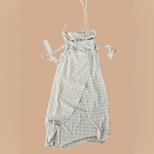 MABLE Checkered Beige and White Dress, size M.